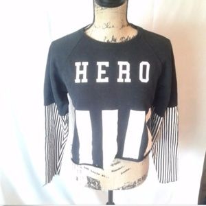 Zara Crop Sweatshirt Hero Sz M